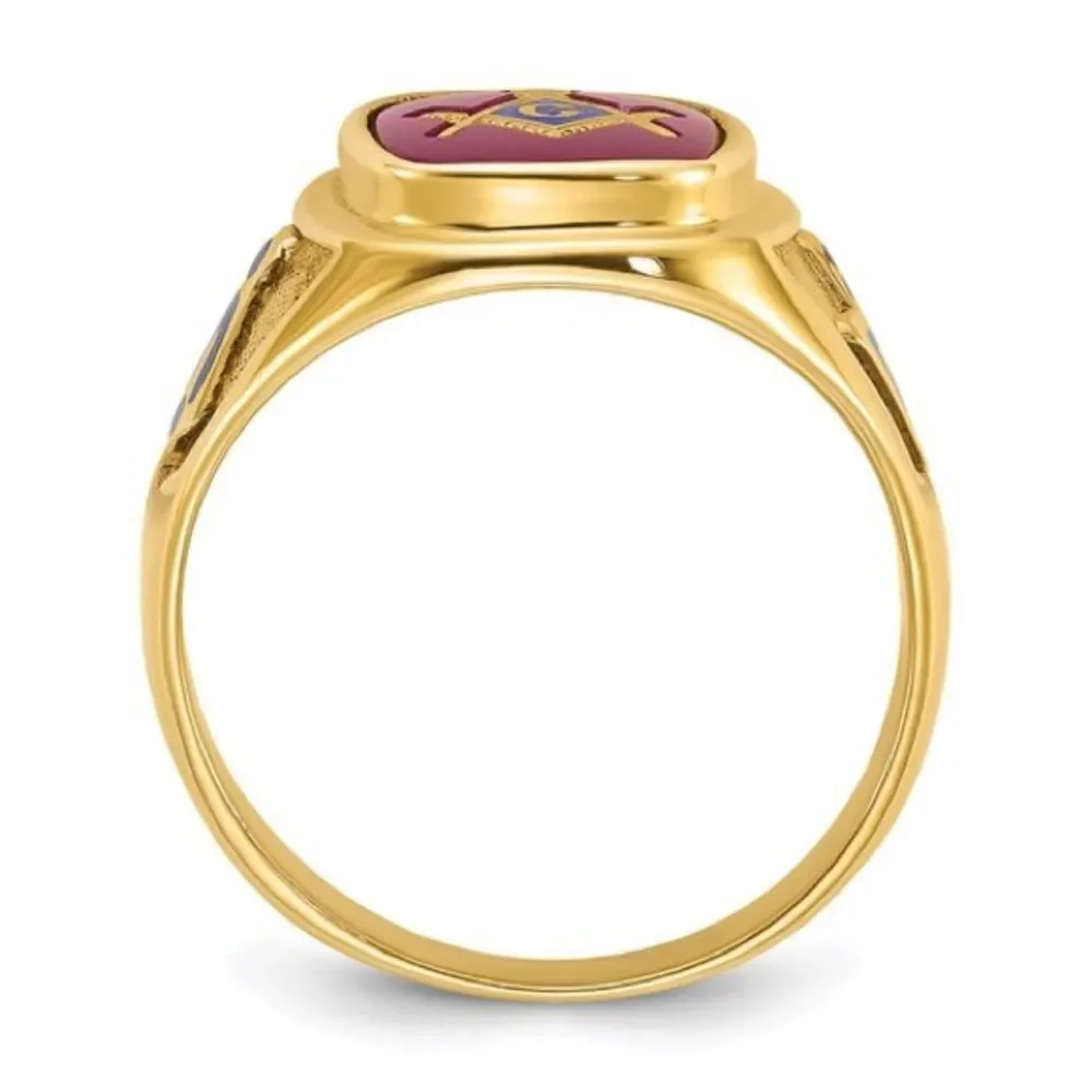 10k Gold Men's Ruby Blue Lodge Masonic Ring: A Blend of Style and Tradition